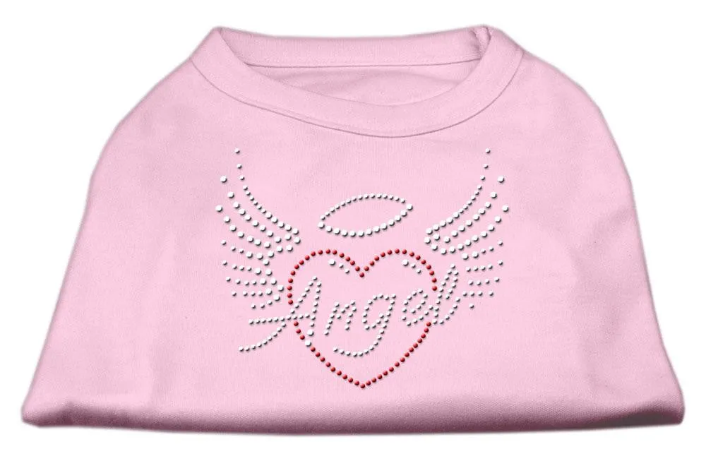 Angel Heart Rhinestone Dog Shirt Light Pink Sm (10)