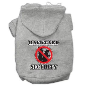 Backyard Security Screen Print Pet Hoodies Grey Size Xs (8)