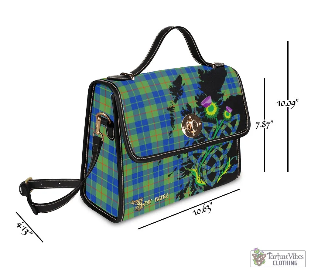Barclay Hunting Ancient Tartan Waterproof Canvas Bag with Scotland Map and Thistle Celtic Accents