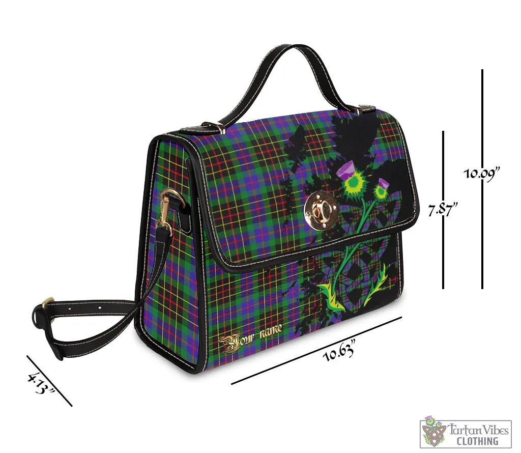 Brodie Hunting Modern Tartan Waterproof Canvas Bag with Scotland Map and Thistle Celtic Accents