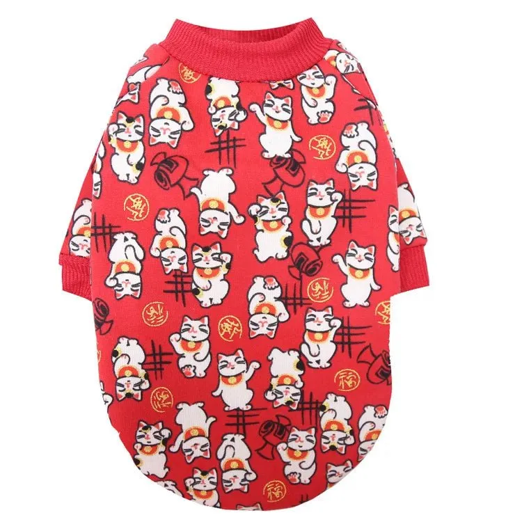 Chic and Adorable Puppy & Cat Apparel – Stylish Cartoon Print Dog Clothes for Small Breeds