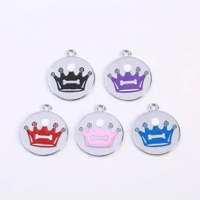Colorful Crown Design Pet Identity Tags for Stylish Pets