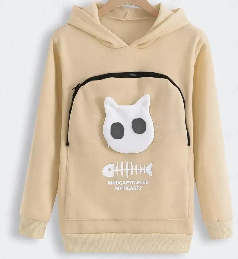 Cozy Pet Pouch Hoodie: Stylish Sweatshirt for Furry Friends
