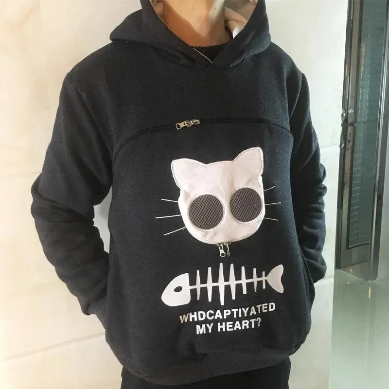 Cozy Pet Pouch Hoodie: Stylish Sweatshirt for Furry Friends