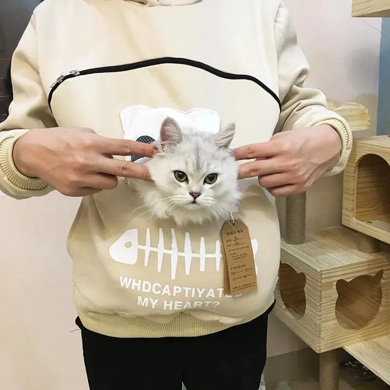 Cozy Pet Pouch Hoodie: Stylish Sweatshirt for Furry Friends
