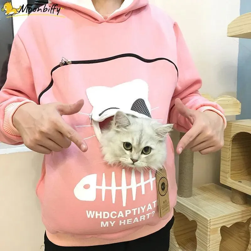 Cozy Pet Pouch Hoodie: Stylish Sweatshirt for Furry Friends