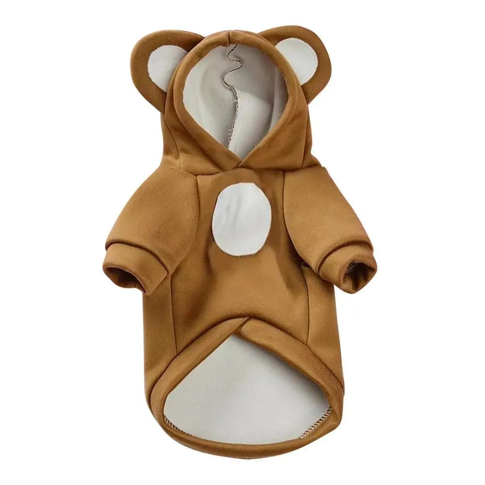 Cozy Plush Pet Jacket: Stylish Hooded Dog Coat for Chilly Seasons