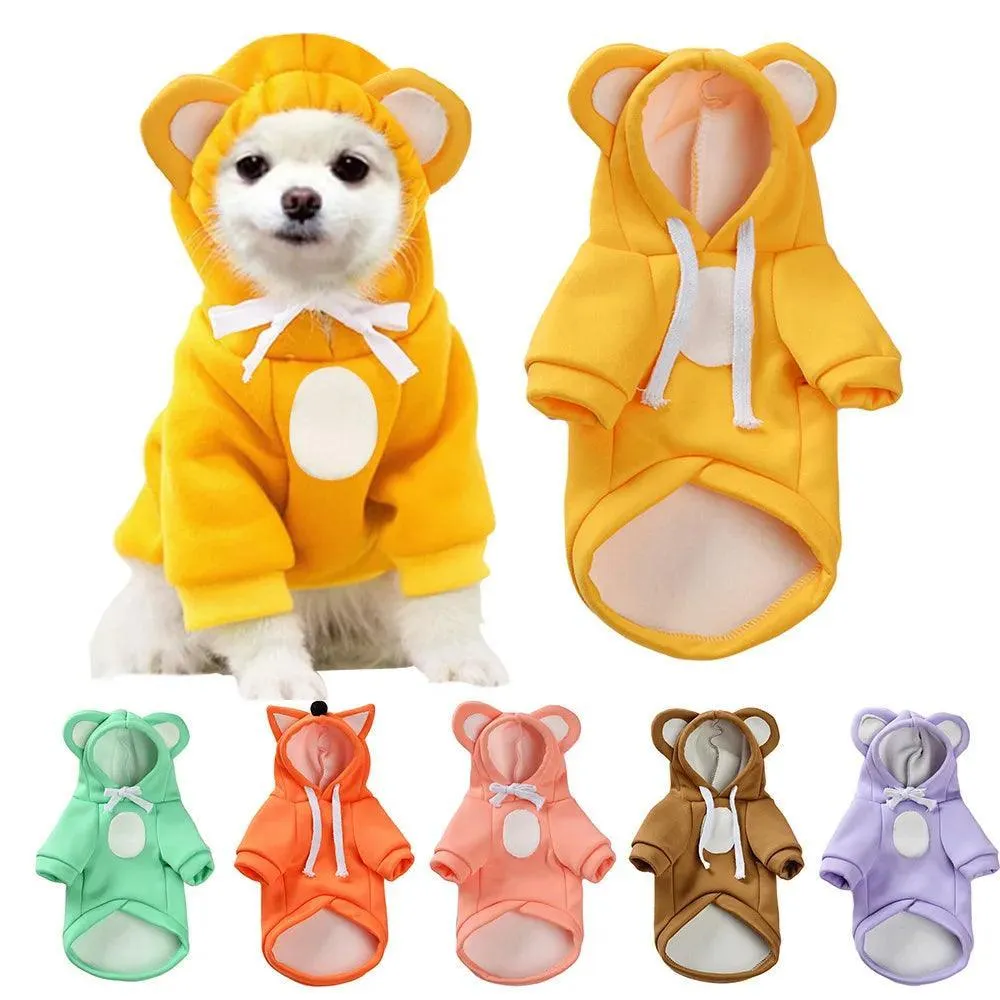 Cozy Plush Pet Jacket: Stylish Hooded Dog Coat for Chilly Seasons