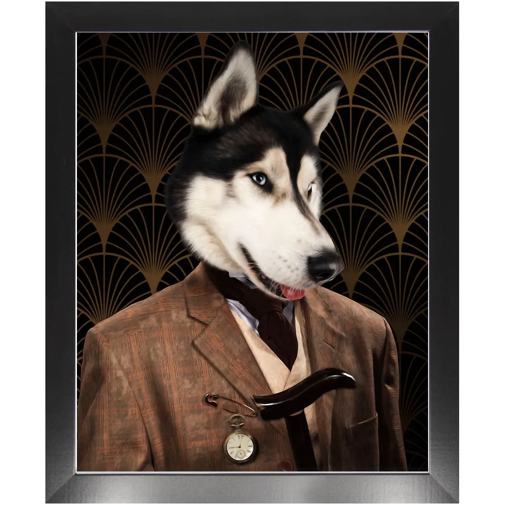 Dappers - Art Deco Inspired Custom Pet Portrait Framed Satin Paper Print