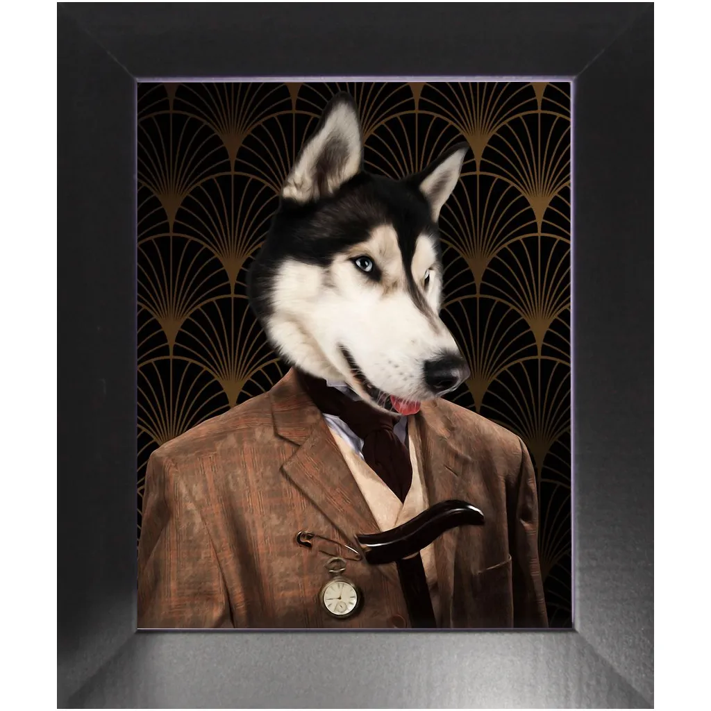Dappers - Art Deco Inspired Custom Pet Portrait Framed Satin Paper Print