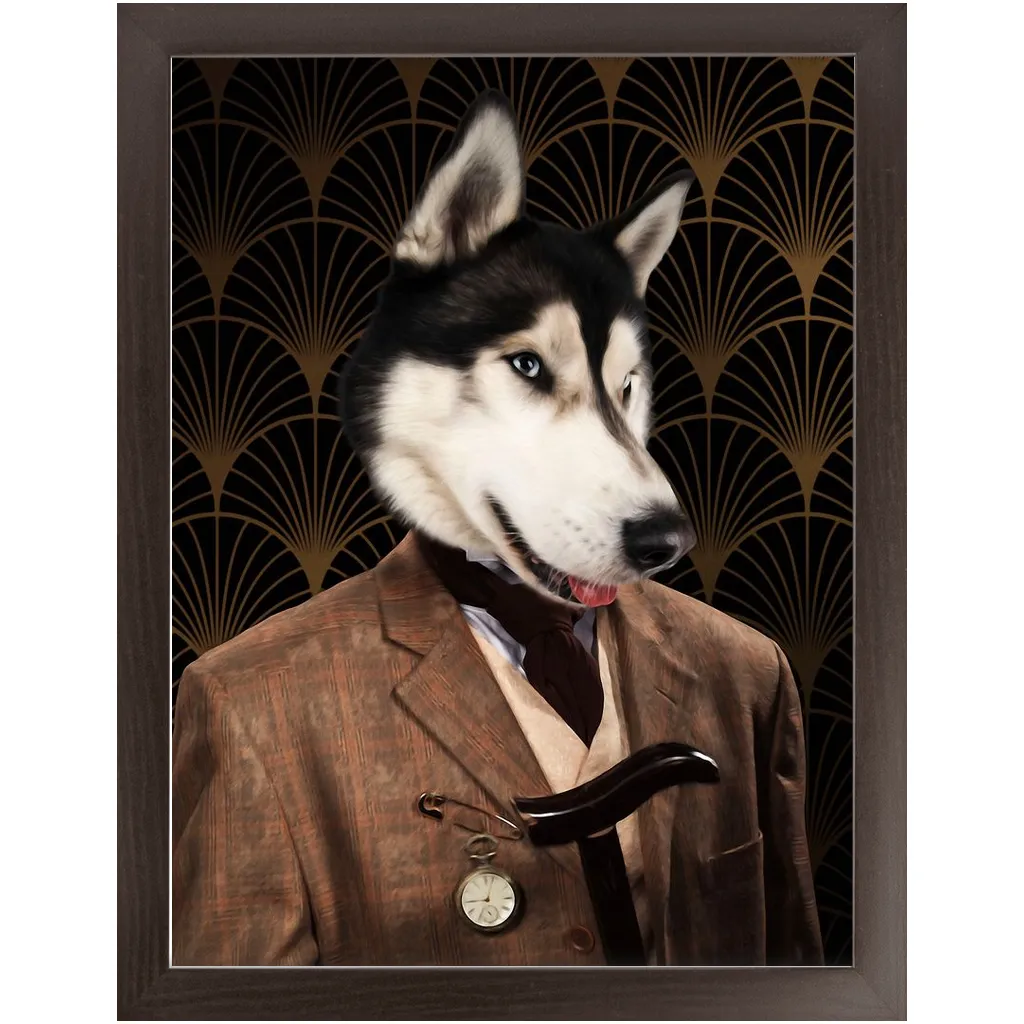 Dappers - Art Deco Inspired Custom Pet Portrait Framed Satin Paper Print