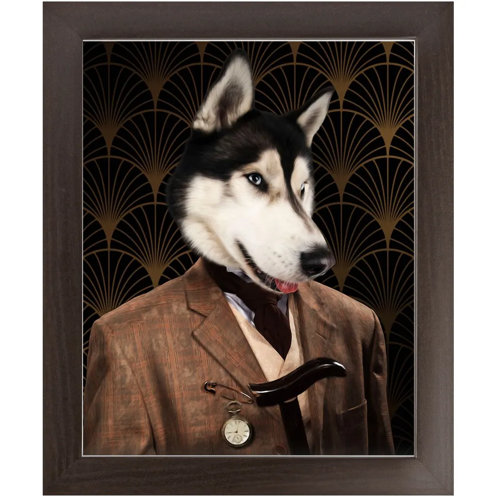 Dappers - Art Deco Inspired Custom Pet Portrait Framed Satin Paper Print
