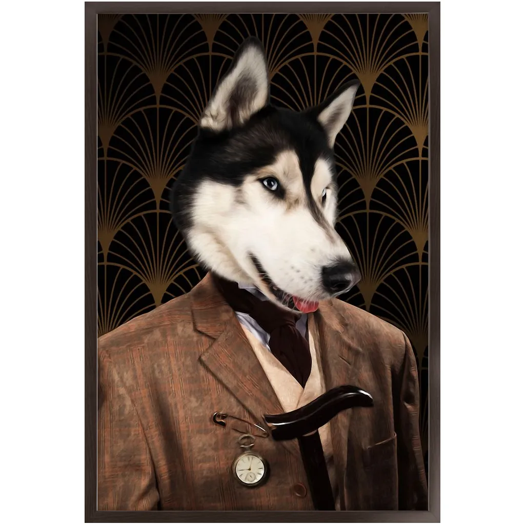 Dappers - Art Deco Inspired Custom Pet Portrait Framed Satin Paper Print