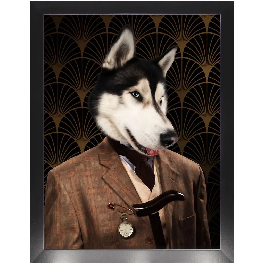 Dappers - Art Deco Inspired Custom Pet Portrait Framed Satin Paper Print