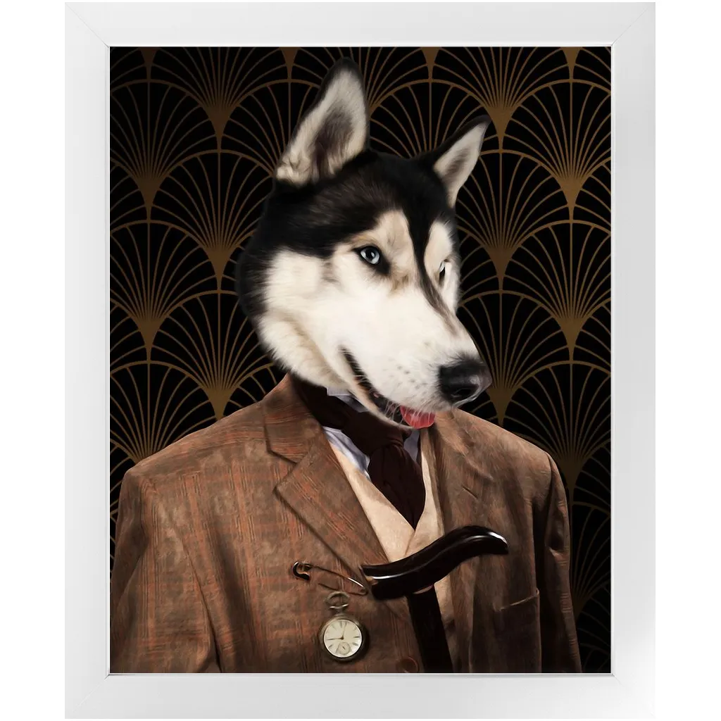 Dappers - Art Deco Inspired Custom Pet Portrait Framed Satin Paper Print