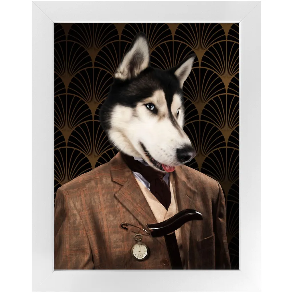 Dappers - Art Deco Inspired Custom Pet Portrait Framed Satin Paper Print