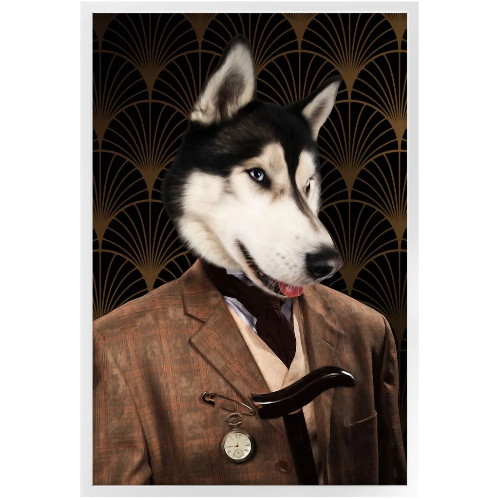 Dappers - Art Deco Inspired Custom Pet Portrait Framed Satin Paper Print