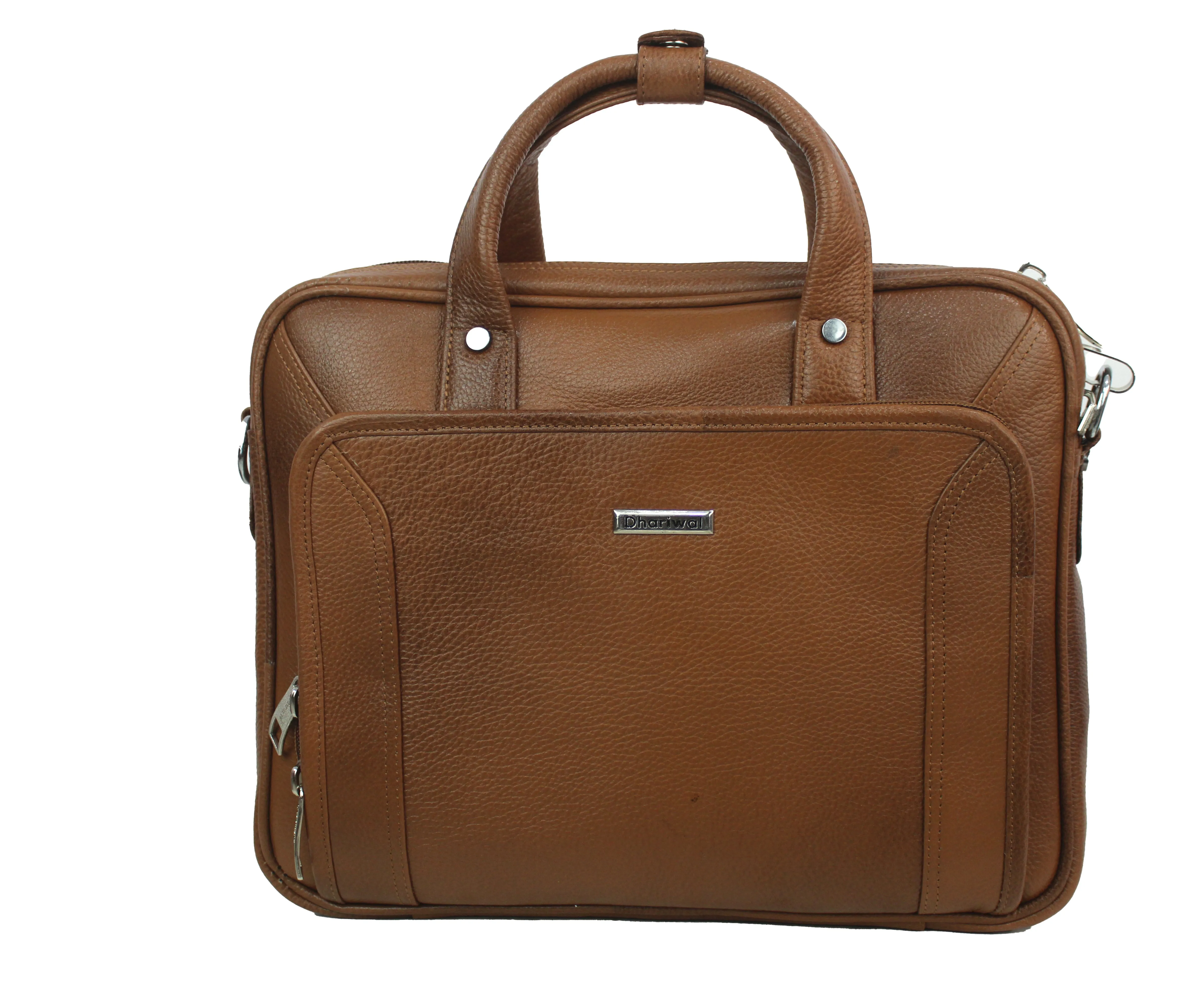 Dhariwal Genuine Leather Laptop Bag File Messenger Bag with Strap upto 13 Inch | Laptop Bag for Men EB-612
