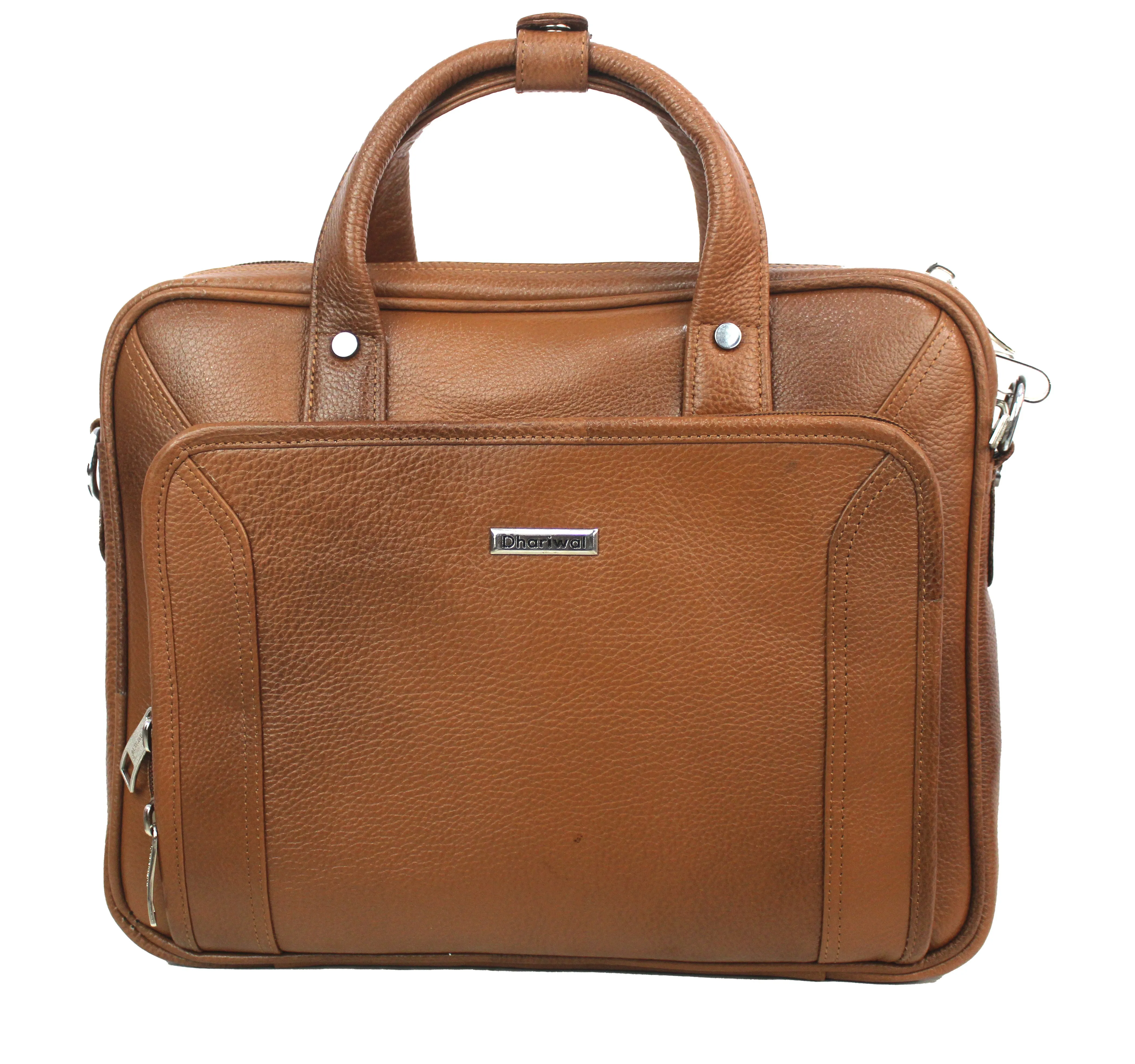 Dhariwal Genuine Leather Laptop Bag File Messenger Bag with Strap upto 13 Inch | Laptop Bag for Men EB-612