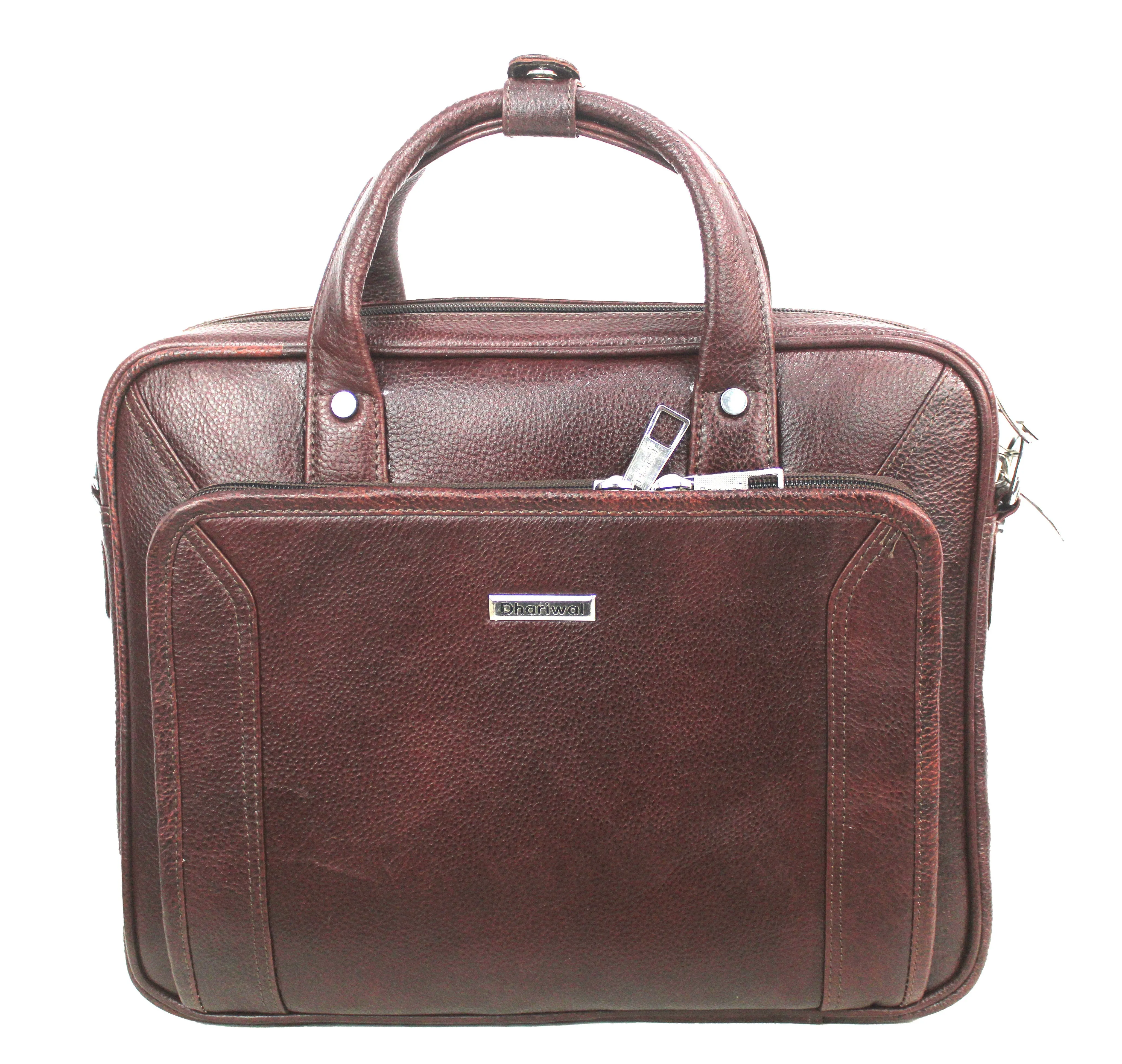 Dhariwal Genuine Leather Laptop Bag File Messenger Bag with Strap upto 13 Inch | Laptop Bag for Men EB-612