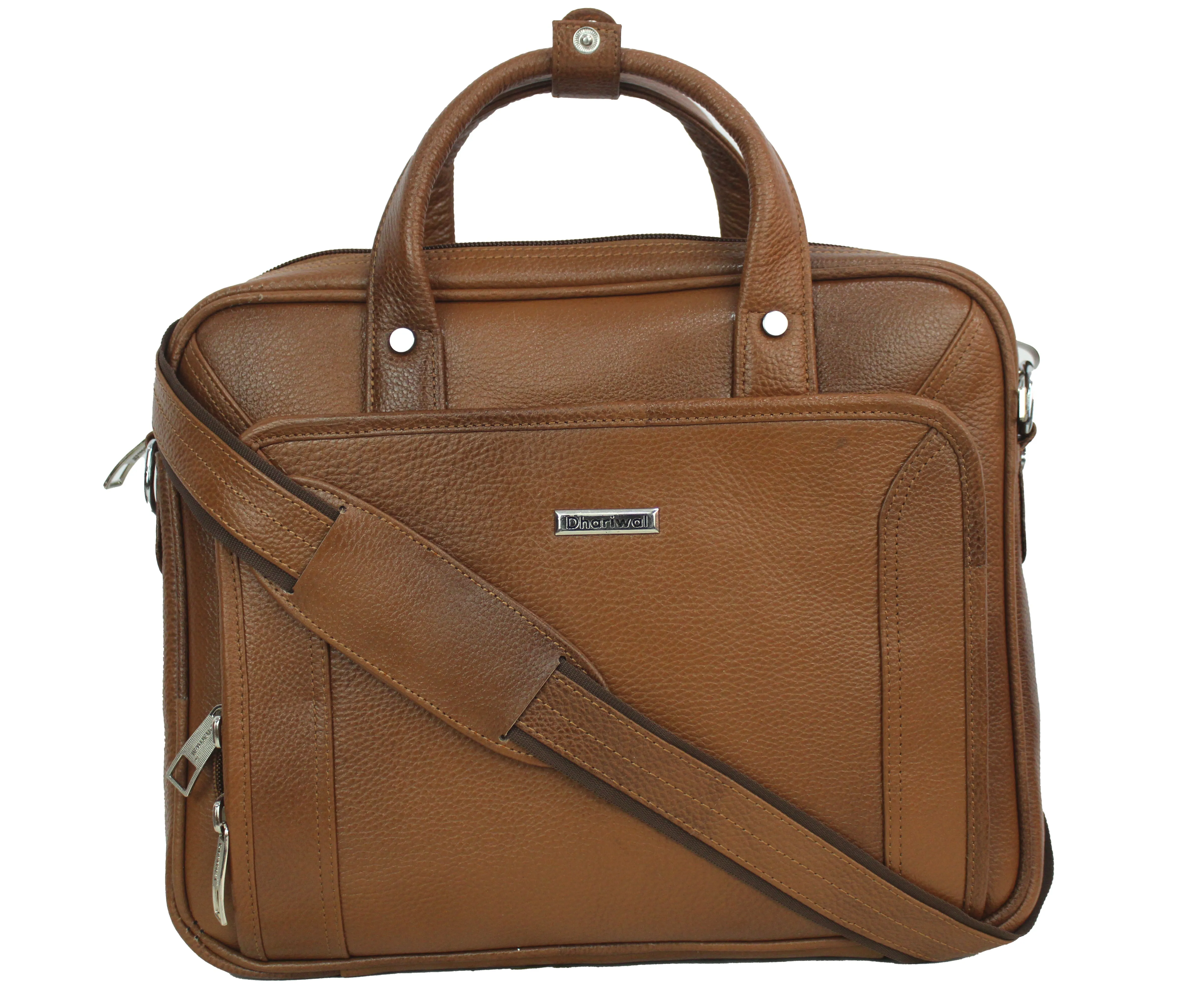 Dhariwal Genuine Leather Laptop Bag File Messenger Bag with Strap upto 13 Inch | Laptop Bag for Men EB-612
