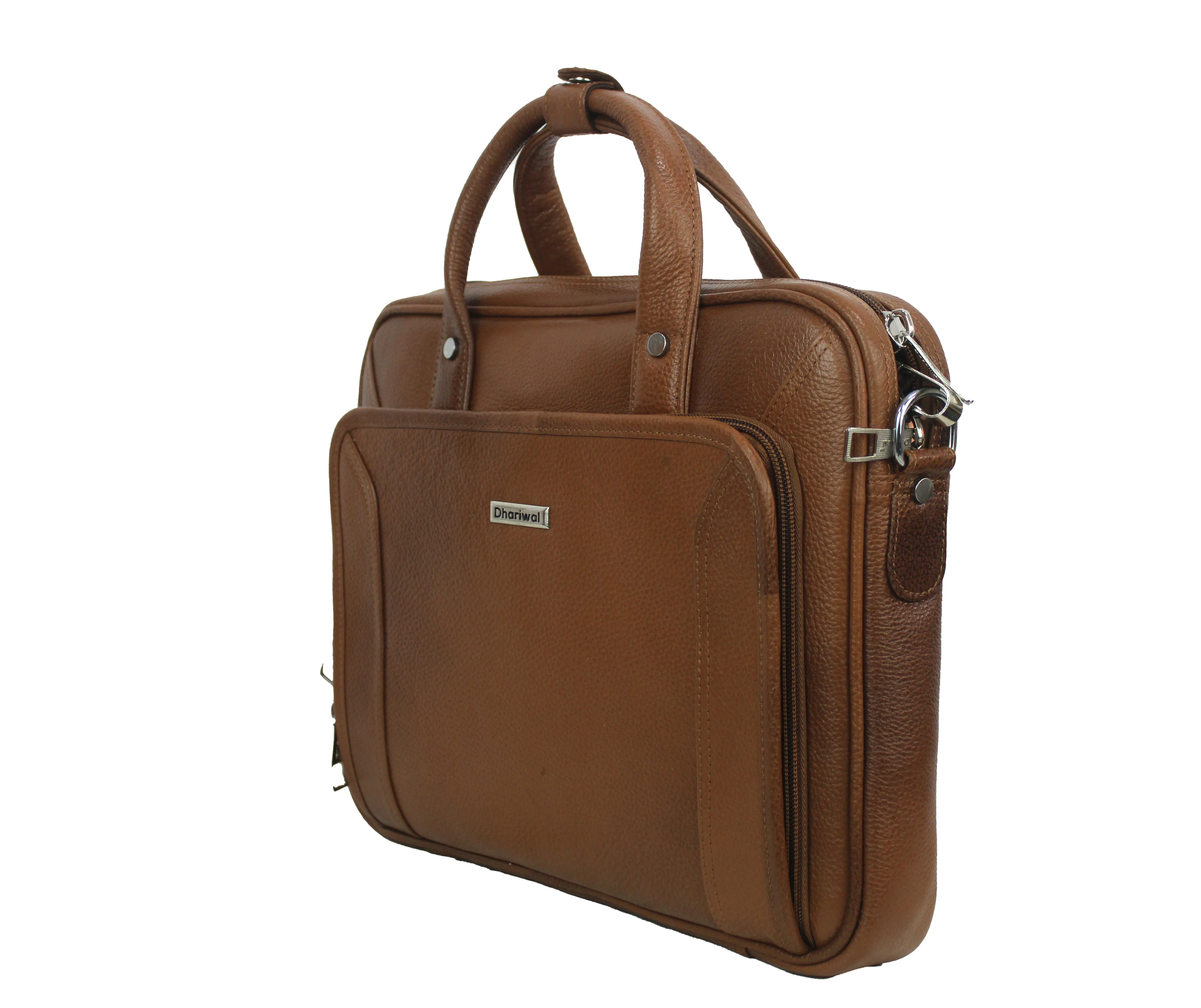 Dhariwal Genuine Leather Laptop Bag File Messenger Bag with Strap upto 13 Inch | Laptop Bag for Men EB-612