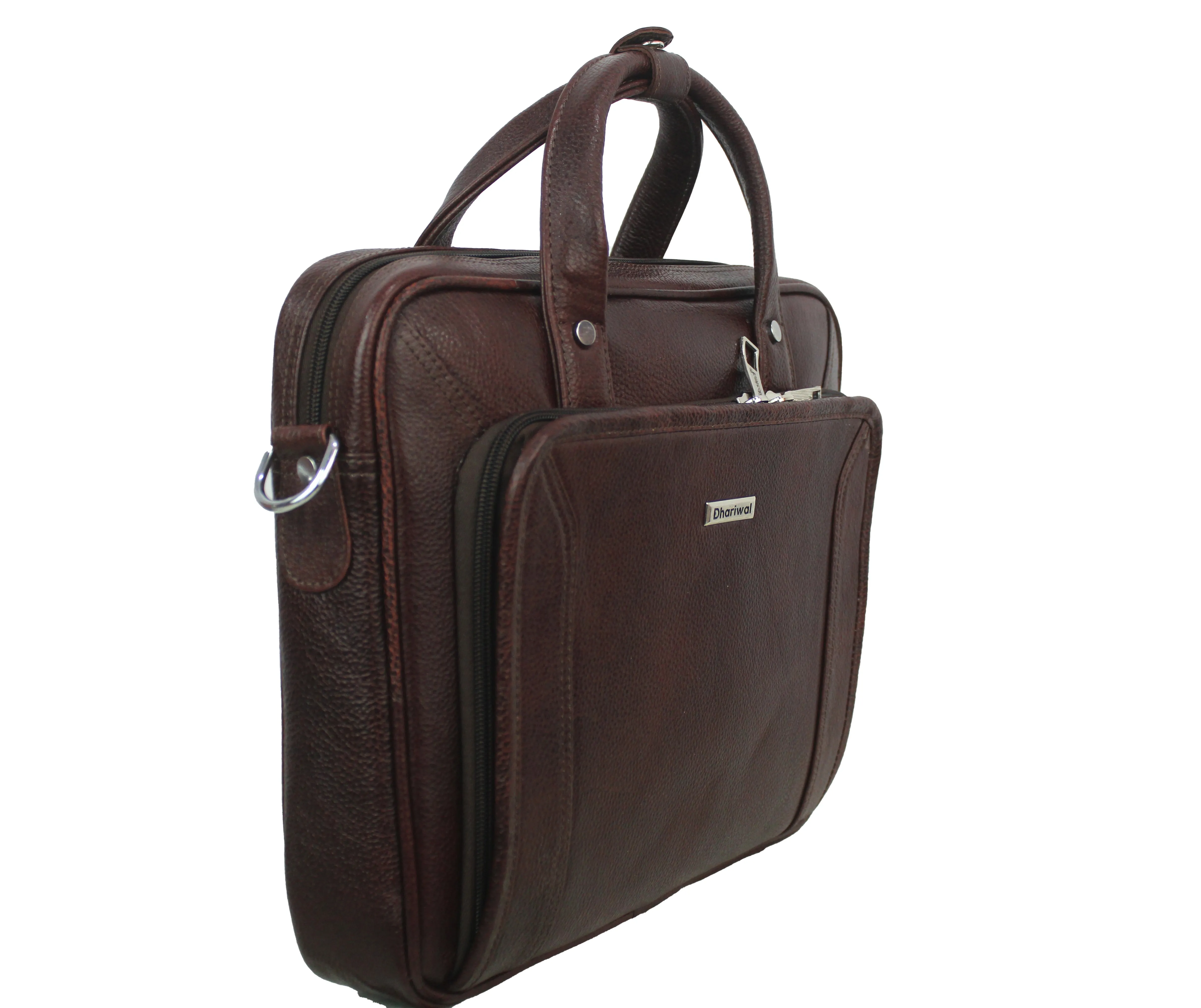 Dhariwal Genuine Leather Laptop Bag File Messenger Bag with Strap upto 13 Inch | Laptop Bag for Men EB-612