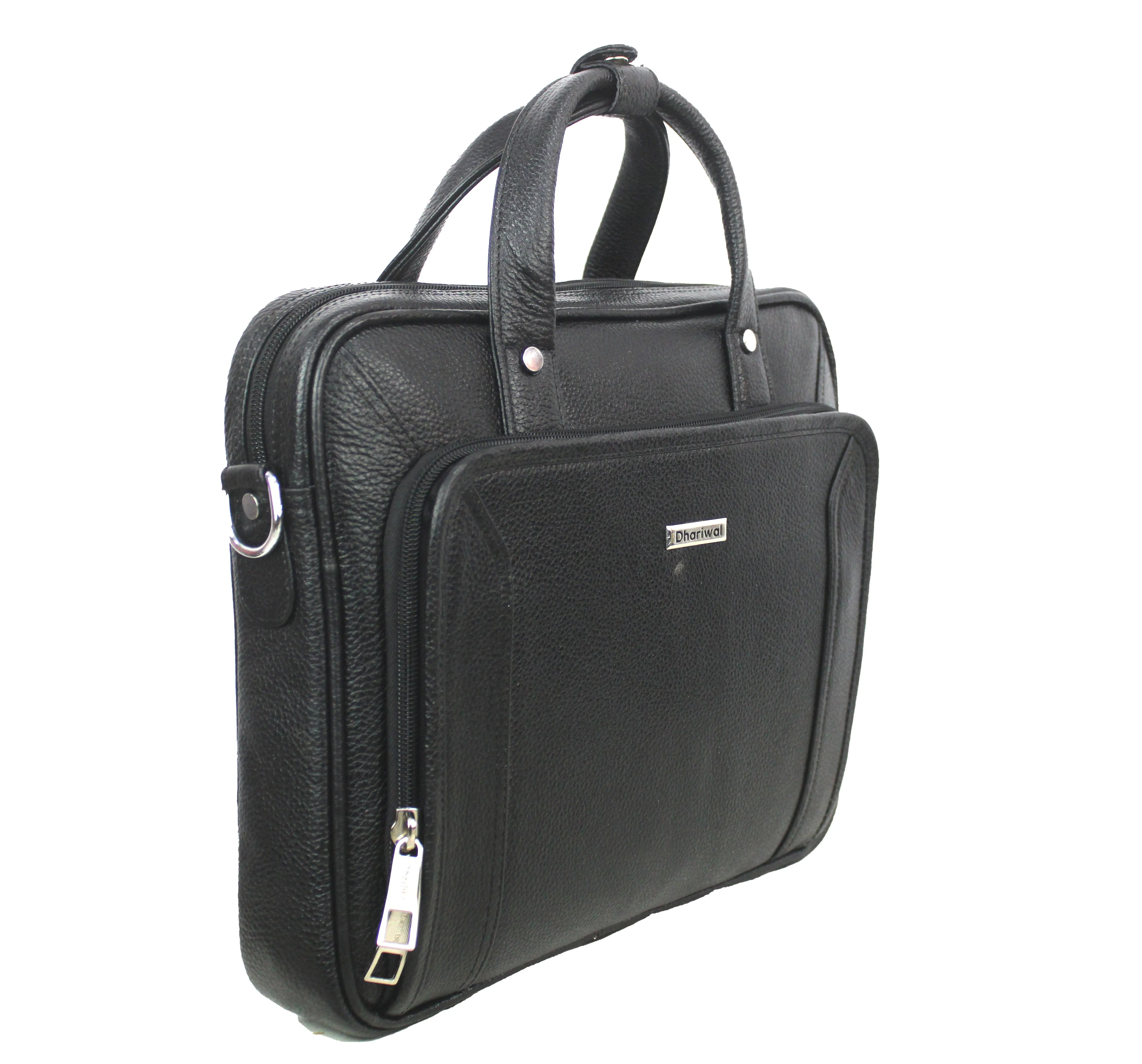 Dhariwal Genuine Leather Laptop Bag File Messenger Bag with Strap upto 13 Inch | Laptop Bag for Men EB-612