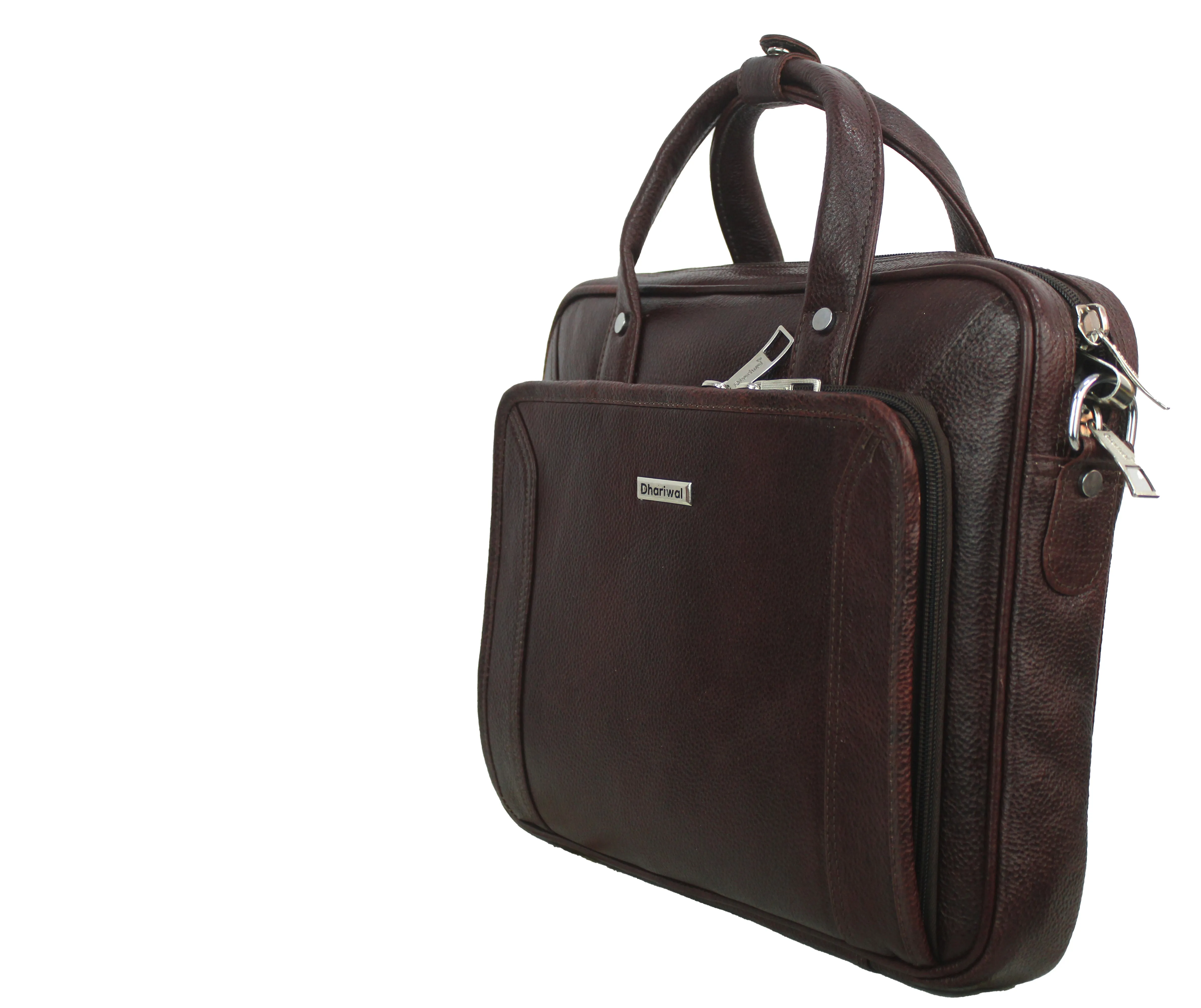 Dhariwal Genuine Leather Laptop Bag File Messenger Bag with Strap upto 13 Inch | Laptop Bag for Men EB-612