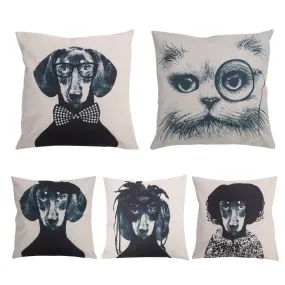 Dog & Cat Cotton Linen PillowCases 45 cm