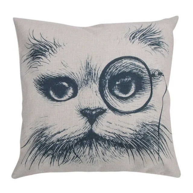 Dog & Cat Cotton Linen PillowCases 45 cm