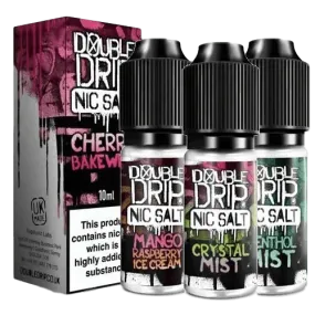 Double Drip Salt Nic Salts 5x10ml  All Flavours- 10mg 20mg