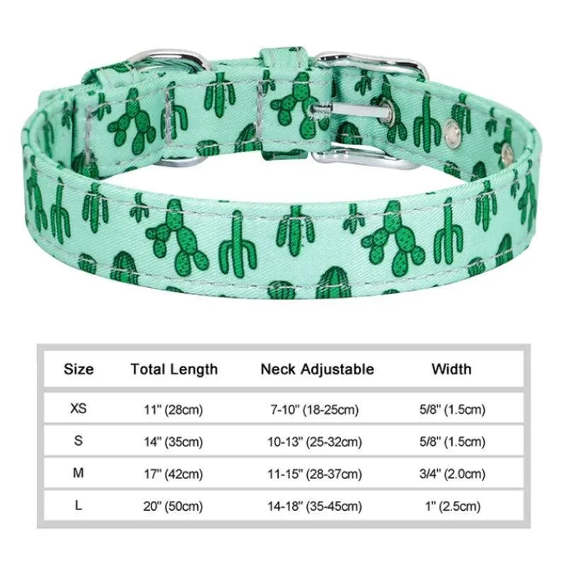 Floral Print Dog Collar: Stylish & Adjustable for Small to Large Breeds