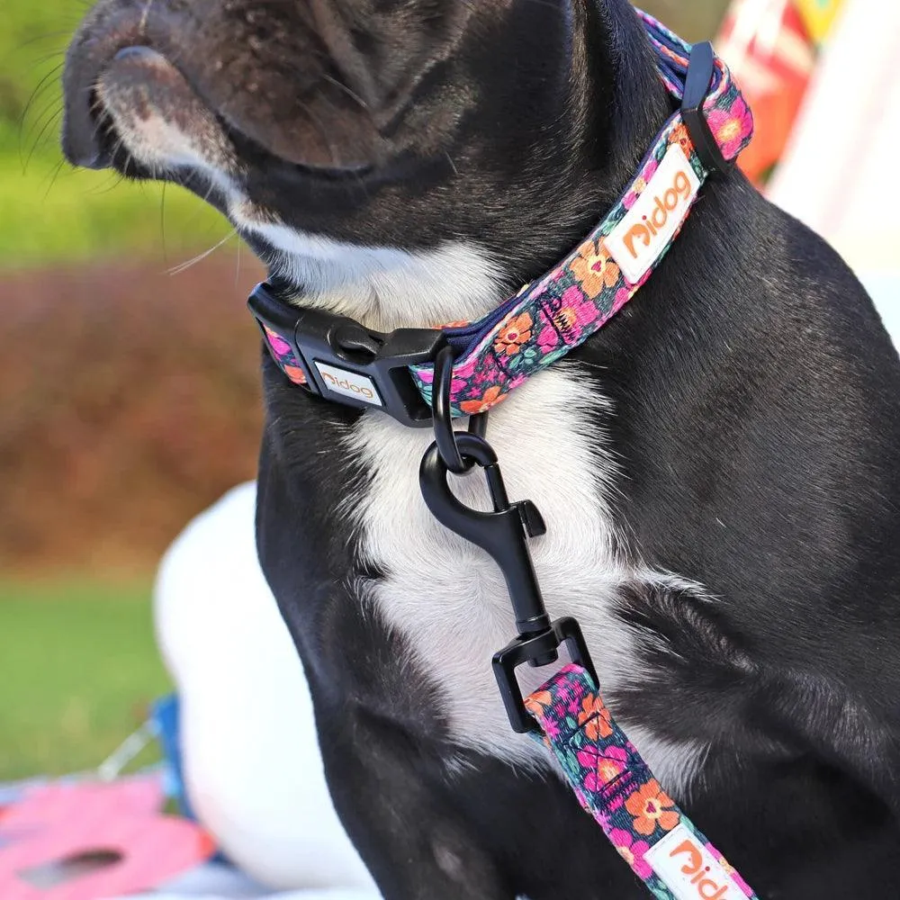 Floral Print Dog Collar: Stylish & Adjustable for Small to Large Breeds