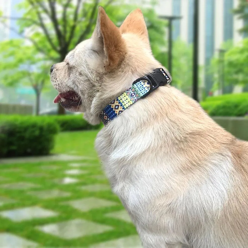 Floral Print Dog Collar: Stylish & Adjustable for Small to Large Breeds