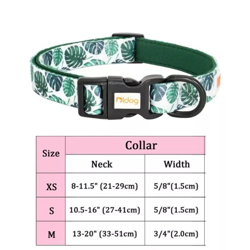 Floral Print Dog Collar: Stylish & Adjustable for Small to Large Breeds