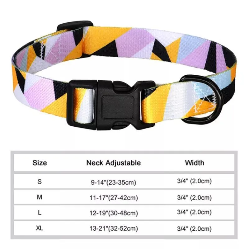 Floral Print Dog Collar: Stylish & Adjustable for Small to Large Breeds