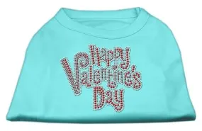 Happy Valentines Day Rhinestone Dog Shirt Aqua Med (12)