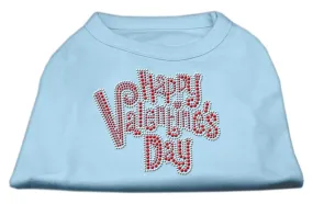 Happy Valentines Day Rhinestone Dog Shirt Baby Blue Sm (10)