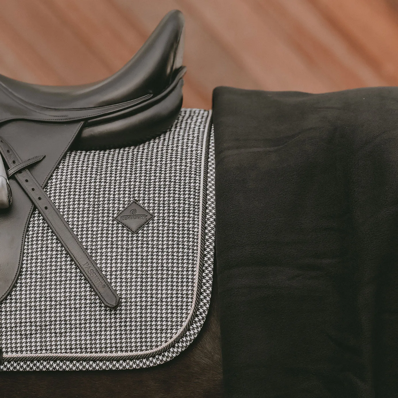 Kentucky Horsewear Pied-de-Poule Dressage Saddle Cloth - Black