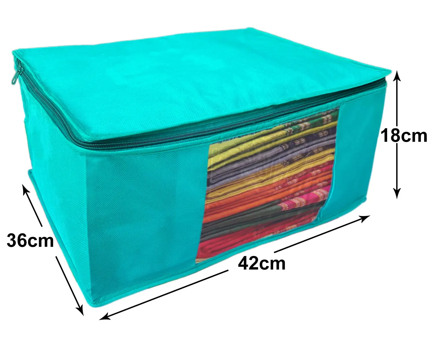 Kuber Industries Wardrobe Organizer/Cover/Storage Bag For Store Saree, Lehenga, Suit, Dress, Clothes- Pack of 3 (Blue), Non-Woven Fabric