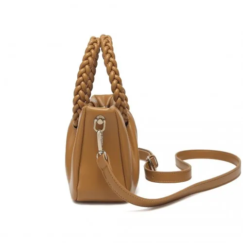 Miss Lulu Elegant PU Leather Cross Body Bag - Stylish & Functional Brown Tote for Modern Women