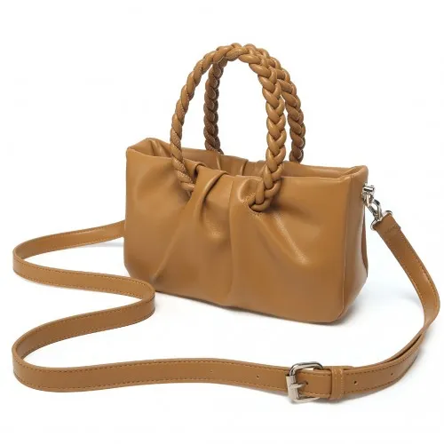 Miss Lulu Elegant PU Leather Cross Body Bag - Stylish & Functional Brown Tote for Modern Women