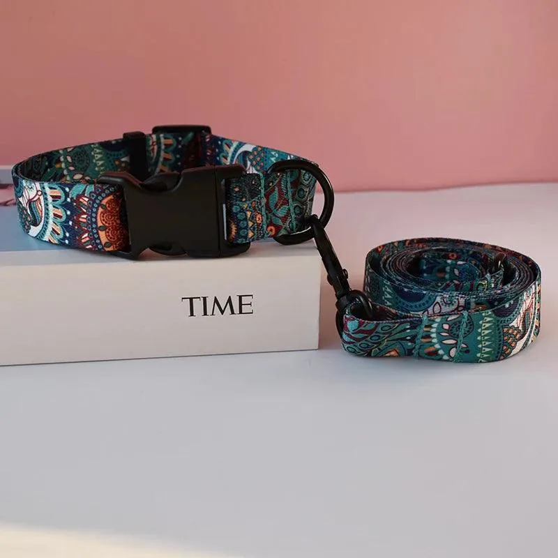 National Style Custom Dog Leash & Collar Set: Stylish Pet Safety Gear