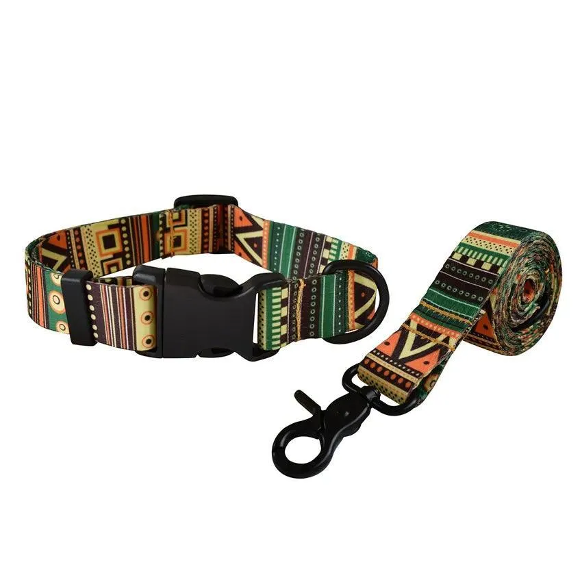 National Style Custom Dog Leash & Collar Set: Stylish Pet Safety Gear