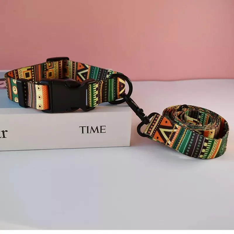 National Style Custom Dog Leash & Collar Set: Stylish Pet Safety Gear