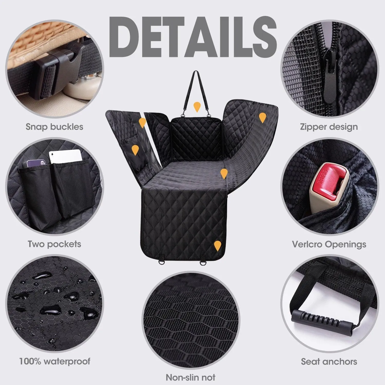 Pet Transport Hammock: Waterproof Dog Carrier for Backseat Comfort