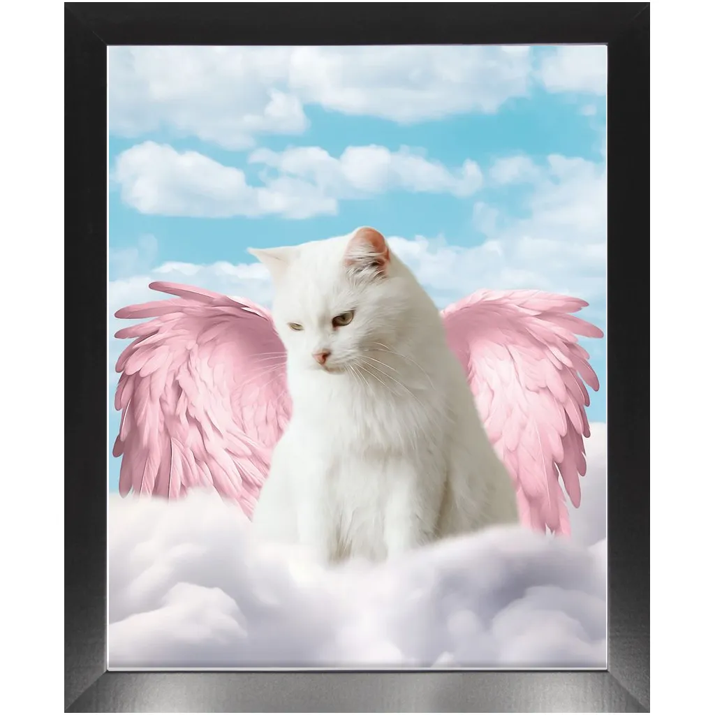 Pink Angel - Heavenly Angels Inspired Custom Pet Portrait Framed Satin Paper Print