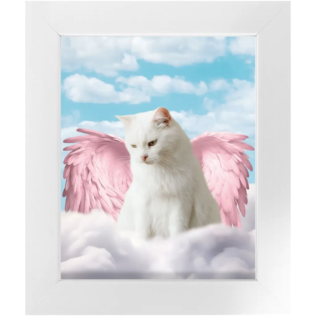 Pink Angel - Heavenly Angels Inspired Custom Pet Portrait Framed Satin Paper Print