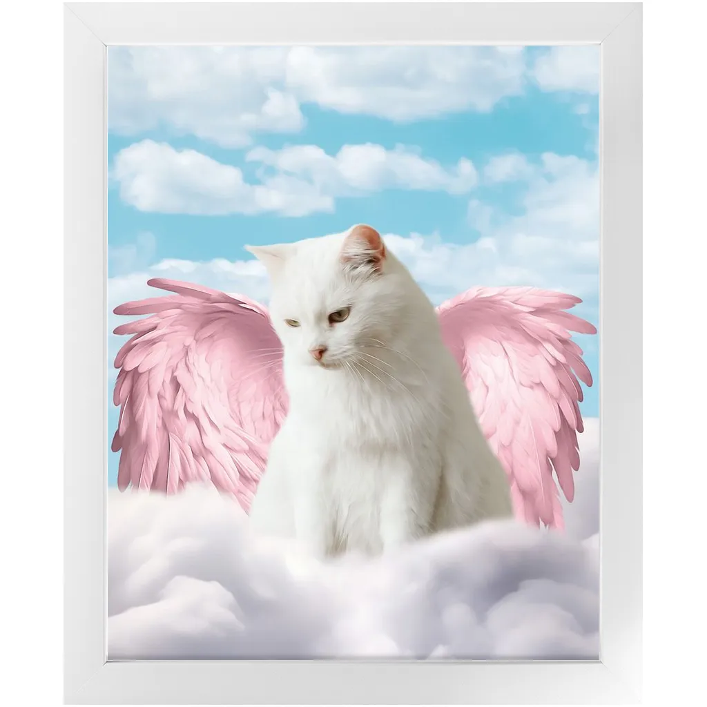Pink Angel - Heavenly Angels Inspired Custom Pet Portrait Framed Satin Paper Print
